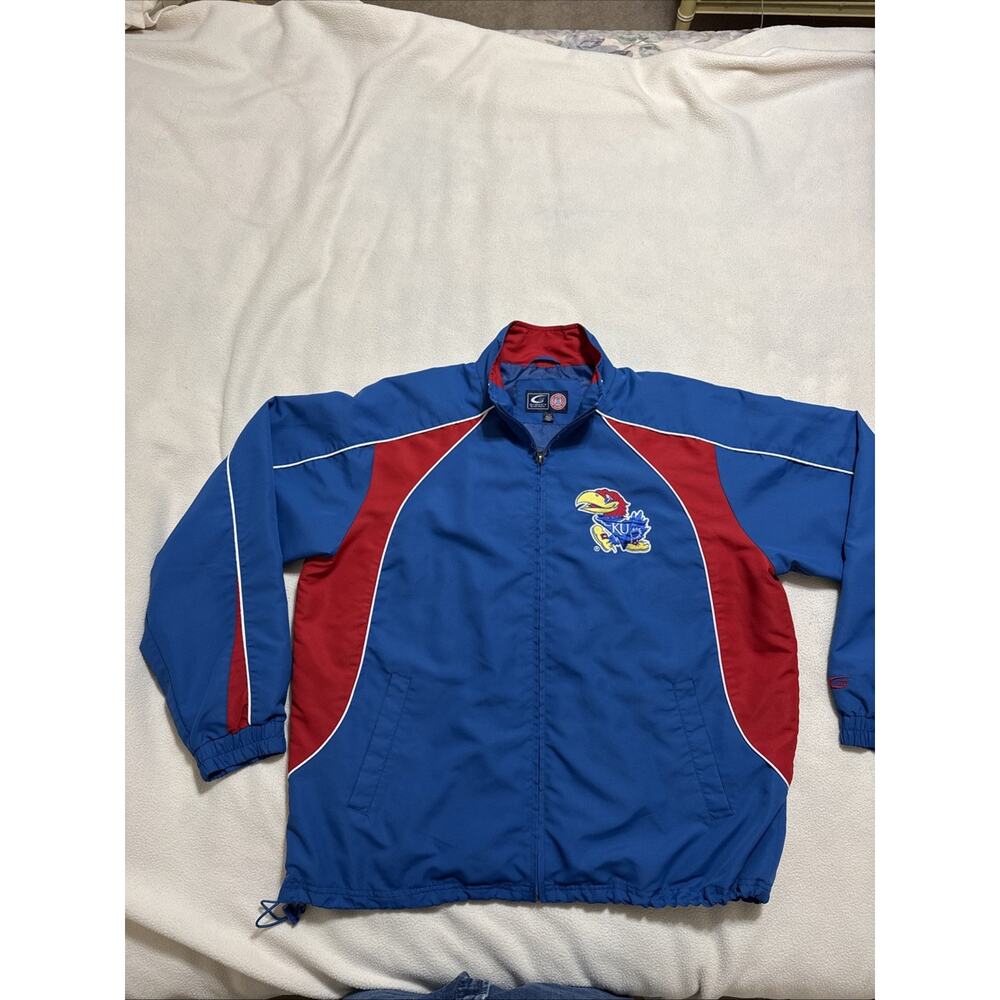 Vintage 90s G-III Embroidered KU Jayhawks Windbreaker Bomber Jacket G-III Large